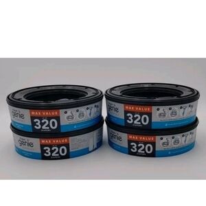 Diaper Genie Essentials Round Refill Pack of 4 | Holds Up to 1280 Newborn Diaper